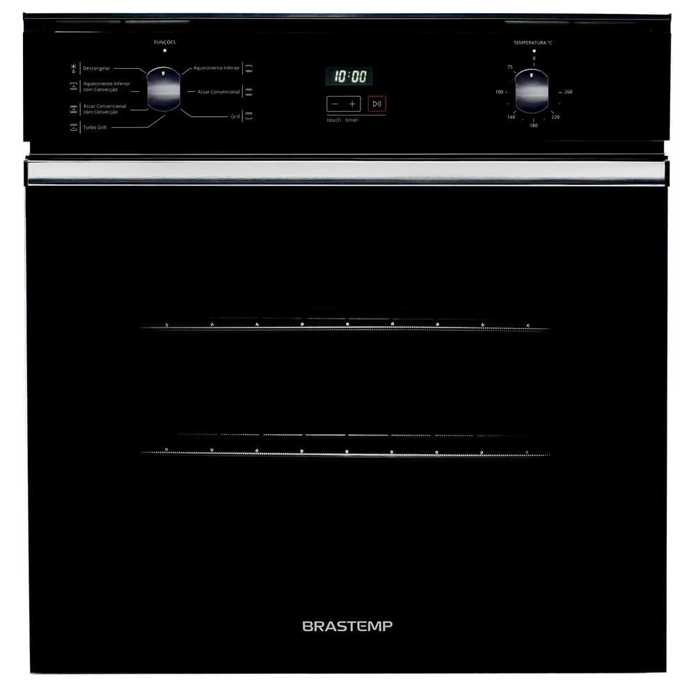 Forno de Embutir Elétrico Brastemp 84 Litros Preto com Convecção e Timer Touch - BOC84AE