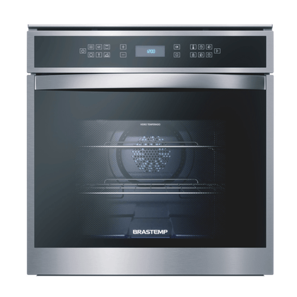 Forno de Embutir Elétrico Brastemp 84 Litros Cor Inox com Convecção e Termômetro Meat Control - BOT84AR 220V Forno de Embutir Elétrico Brastemp 84 Litros Cor Inox com Convecção e Termômetro Meat Control - BOT84AR 220V