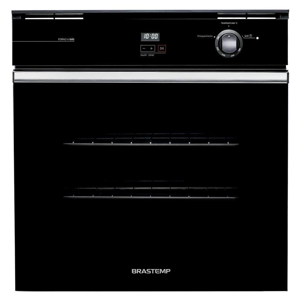 Forno de Embutir a Gás Brastemp 78 Litros Preto com Grill e Timer Touch - BOA84AE