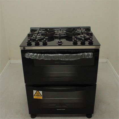 Fogão Brastemp 5 bocas Preto com duplo forno mesa de vidro e turbo chama - BFD5VCENS1_WEXCELE_CC5040012 110V