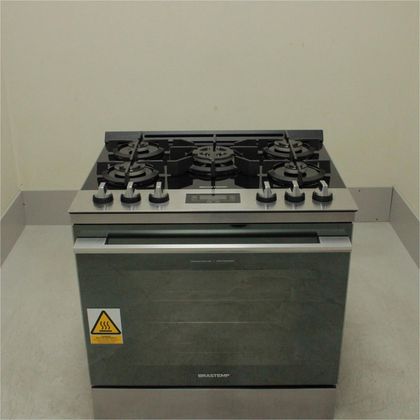 Fogão Brastemp 5 Bocas De Embutir Cor Inox Com Mesa De Vidro E Touch Timer Com Autodesligamento - BYS5VCRNS2_WOTIMO_CD5186116 110V