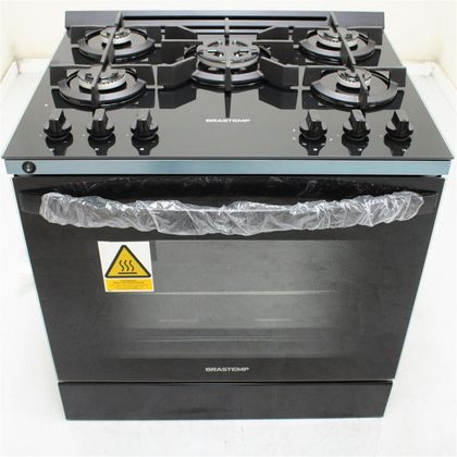 Fogão Brastemp 5 Bocas de Embutir Preto com Mesa De Vidro e Turbo Chama - BYS5VCEUS1_WEXCELE_CF3779536 BIVOLT