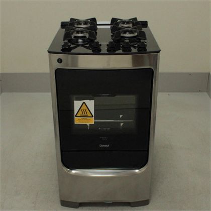 Fogão Consul 4 bocas cor Inox com mesa de vidro e trempe de ferro fundido - CFO4VARUS3_WBOM_CD5293925 BIVOLT