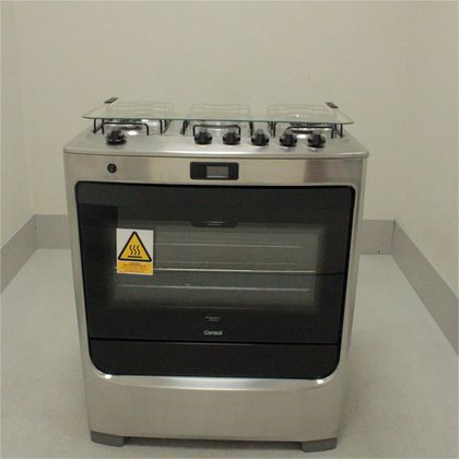 Fogão Consul 5 bocas cor Inox com Dupla chama e timer digital - CFS5QARUS3_WBOM_CE5348993 BIVOLT