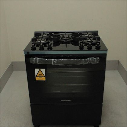 Fogão Brastemp 5 Bocas Preto Com Mesa de Vidro e Turbo Chama - BFS5VCEUS2_WOTIMO_CD5315098 BIVOLT