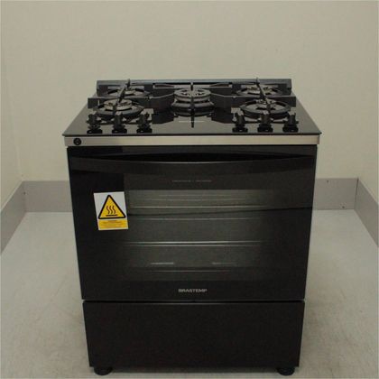 Fogão Brastemp 5 Bocas Preto Com Mesa de Vidro e Turbo Chama - BFS5VCEUS1_WEXCELE_CE5774191 BIVOLT