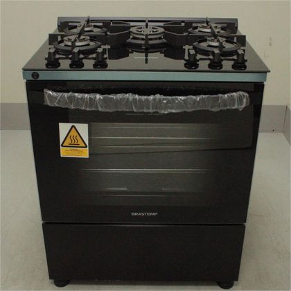 Fogão Brastemp 5 Bocas Preto Com Mesa de Vidro e Turbo Chama - BFS5VCEUS3_WBOM_CG5236109 BIVOLT