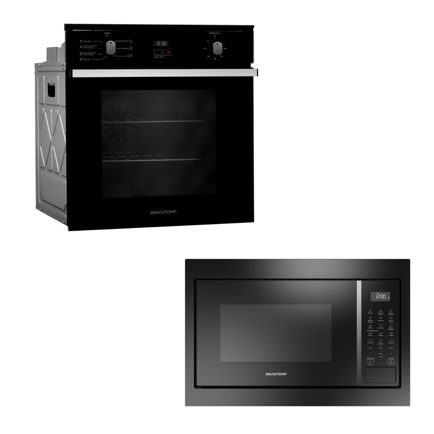 Combo Micro-Ondas De Embutir 32 Litros + Forno De Embutir 84 Litros Brastemp (Bm146ae + Boc84ae) - Bm14_Boc8_Cj 220V