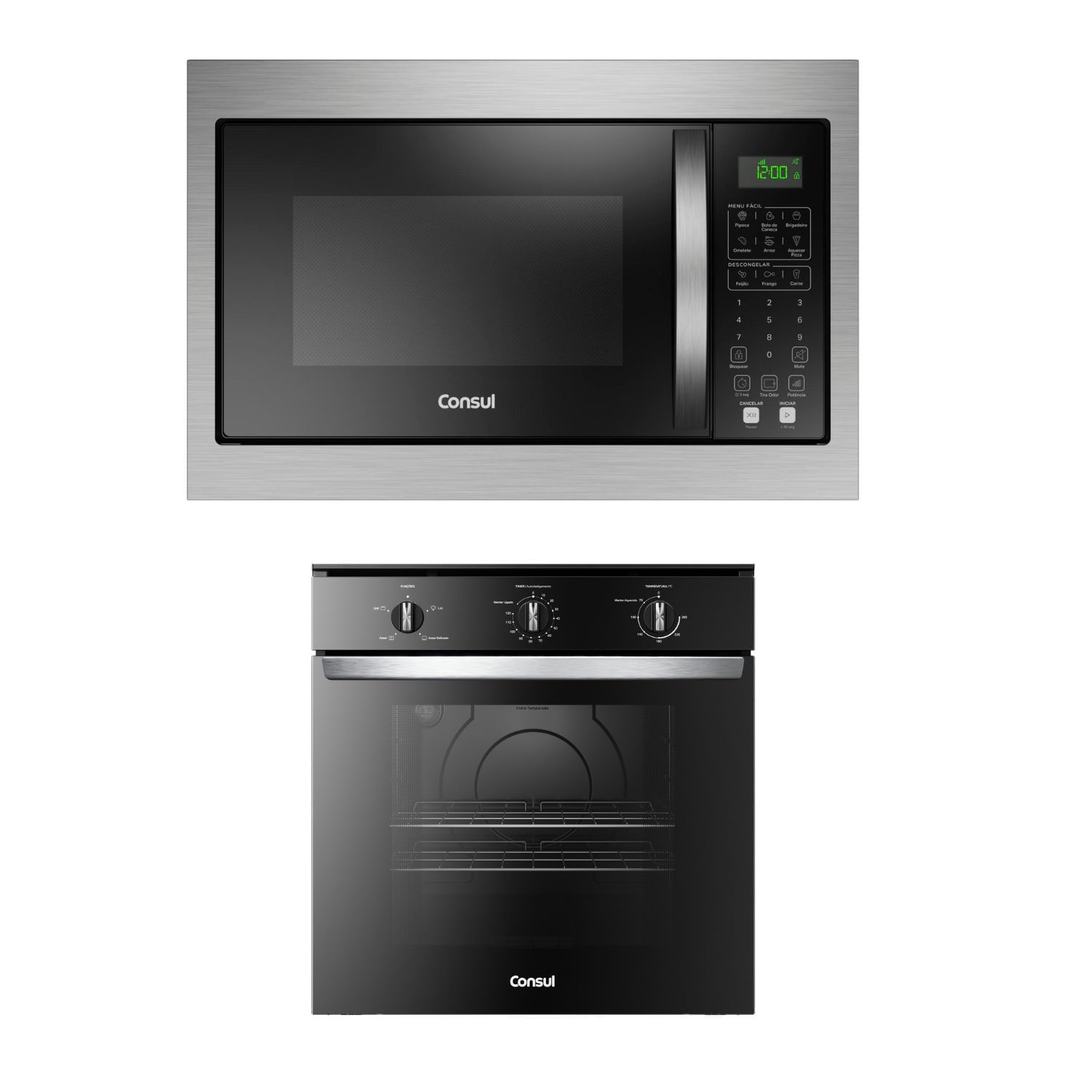 Combo Micro-Ondas De Embutir 32 Litros + Forno De Embutir Elétrico 84 Litros Consul (Cm146ae + Cob84be) - Cm14_Cob8_Cj 110V