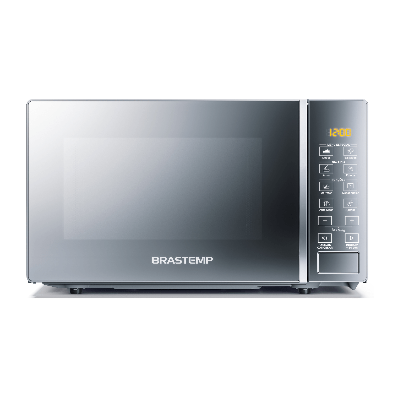 Micro-ondas Brastemp 20 Litros Cor Inox Espelhado com Funções Pré-preparo - BMS20AR