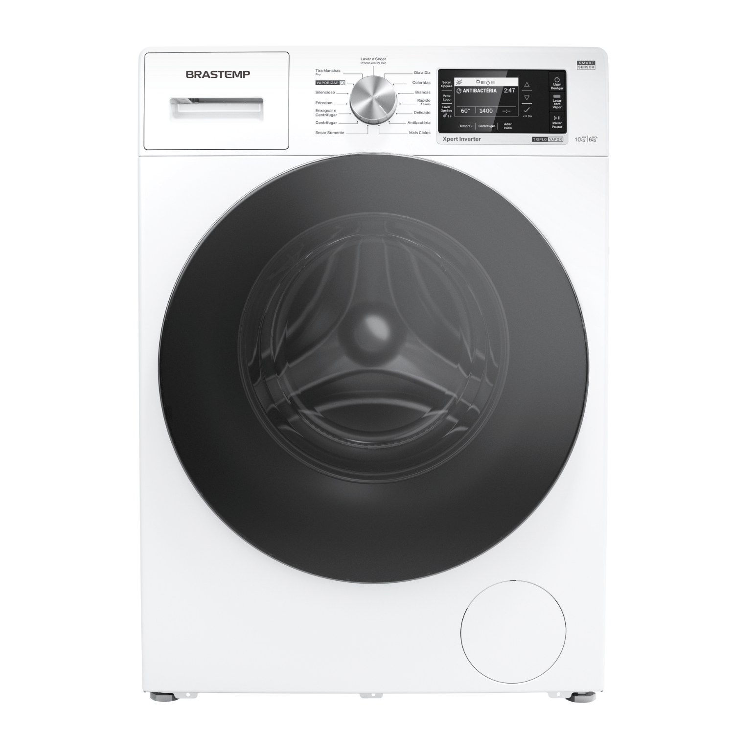 Lava e Seca Brastemp 10Kg/6Kg Branca com Smart Sensor e Triplo Vapor - BNC10AB