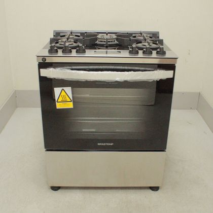 Fogão Brastemp 5 Bocas Cor Inox Com Mesa de Vidro, Turbo Chama e Timer - BFS5XARUS1_WEXCELE_CI5394826 BIVOLT