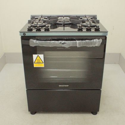 Fogão Brastemp 5 Bocas Preto Com Mesa de Vidro e Turbo Chama - BFS5VCEUS1_WEXCELE_CI5297754 BIVOLT
