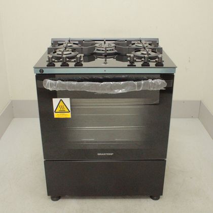 Fogão Brastemp 5 Bocas Preto Com Mesa de Vidro, Função Air Fryer e Turbo Chama - BFS5LAERS3_WBOM_CI5368277 220V