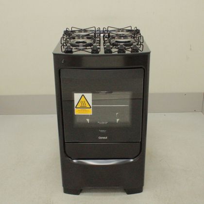 Fogão Consul 4 bocas preto com mesa de vidro e grades individuais super estáveis - CFO4VBEUS1_WEXCELE_CI5197149 BIVOLT