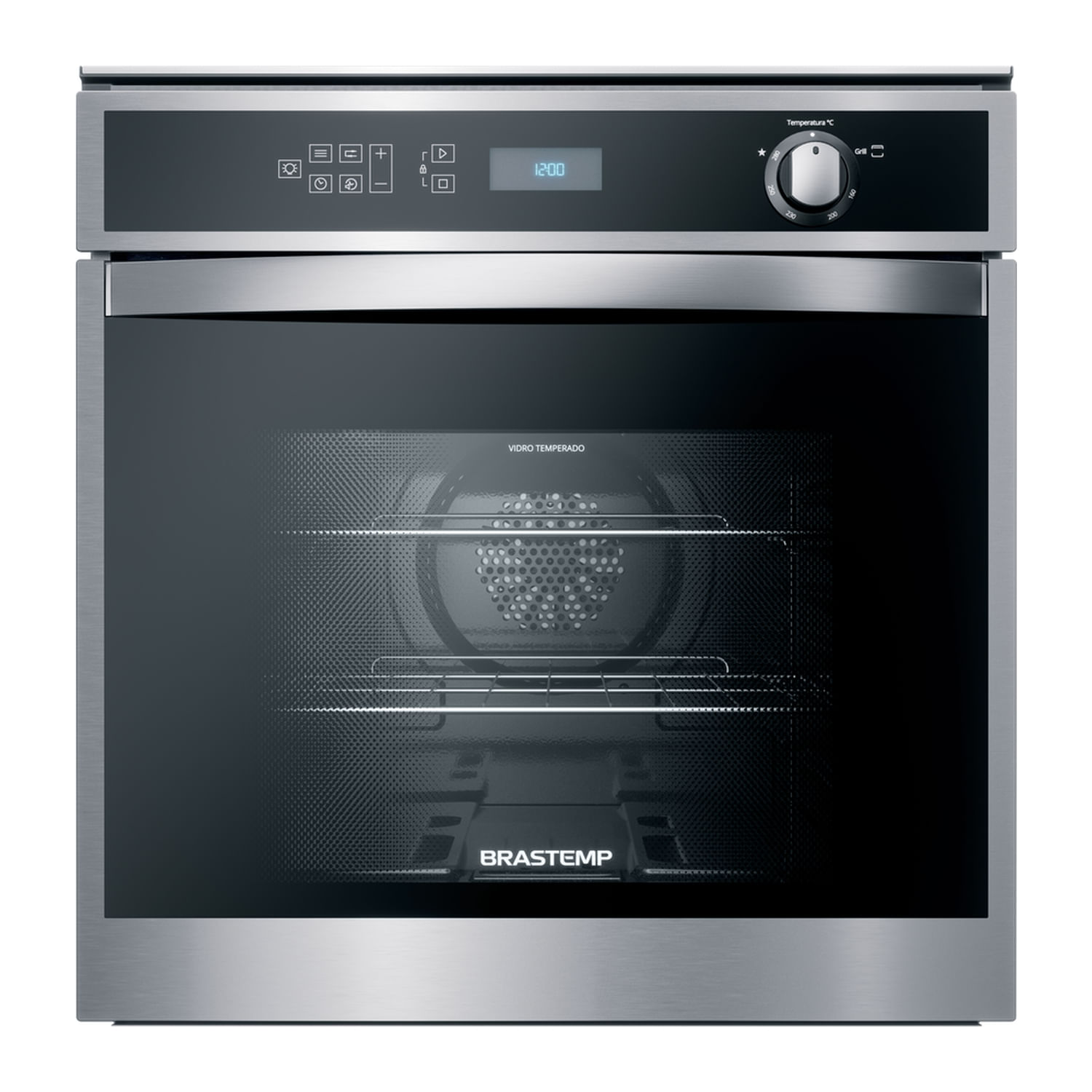 Forno de Embutir a Gás Brastemp 78 Litros Cor Inox com Convecção e Termômetro Meat Control - BOH84AR