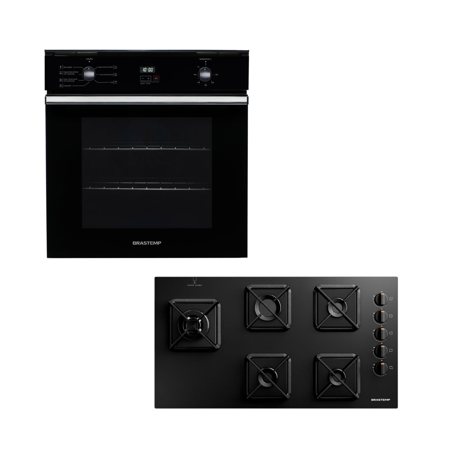 Combo Cooktop 5 Bocas E Forno De Embutir Elétrico Brastemp (Bds85ae E Boc84ae) - Bds8_Boc8_Cj 220V