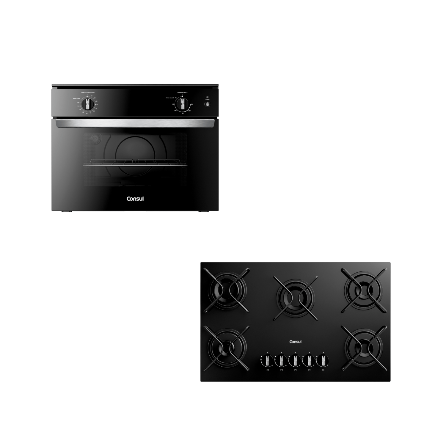 Combo Forno Embutir Elétrico E Cooktop 5 Bocas Consul (Cob47be E Cd075be) – Cob47_Cd075_Cj 110V