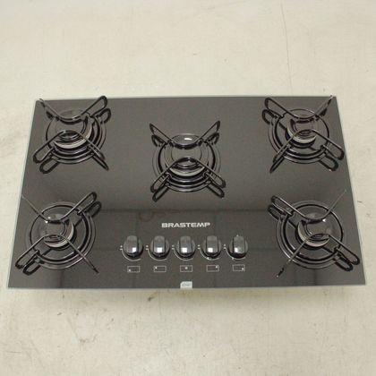Cooktop 5 bocas Brastemp com grades piatina e acendimento automático - BDD75AEUS1_WEXCELE_CL5076639 BIVOLT