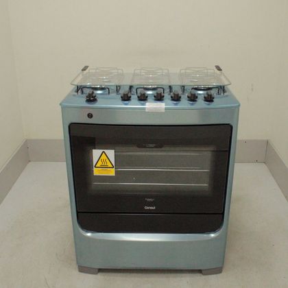Fogão Consul 6 bocas cor Inox com botões removíveis e vidro interno vedado - CFS6NARUS1_WEXCELE_CL5496438 BIVOLT