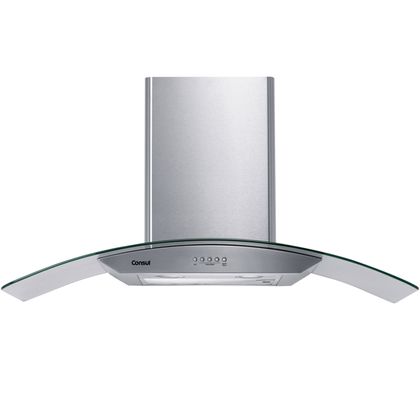 Coifa de Parede Consul 90cm Inox 5 e 6 Bocas com Design em Vidro e Aviso Lavar Filtro - CAP90AR 110V Coifa de Parede Consul 90cm Inox 5 e 6 Bocas com Design em Vidro e Aviso Lavar Filtro - CAP90AR 110V