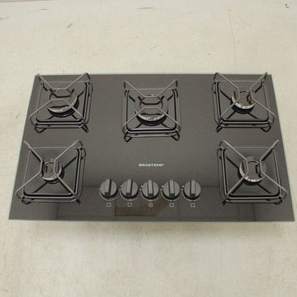Cooktop 5 Bocas a Gás Brastemp com Grades de ferro Aramado e Chama Simmer - BDD75BEUS1_WEXCELE_CL5226164 BIVOLT
