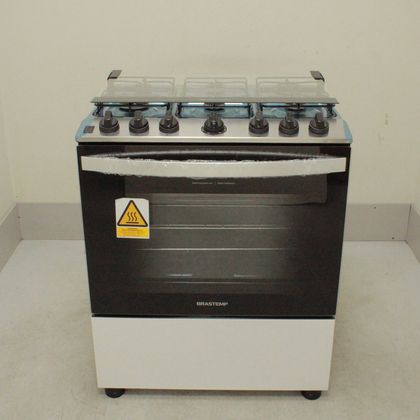 Fogão Brastemp 6 Bocas Branco com Botões Removíveis e Exclusivo Aro Protetor - BFS6NCBUS1_WEXCELE_CL5222487 BIVOLT