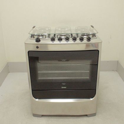 Fogão Consul 6 Bocas Cor Inox com Botões Removíveis e Vidro Interno Vedado - CFS6NARUS2_WOTIMO_CL5527526 BIVOLT