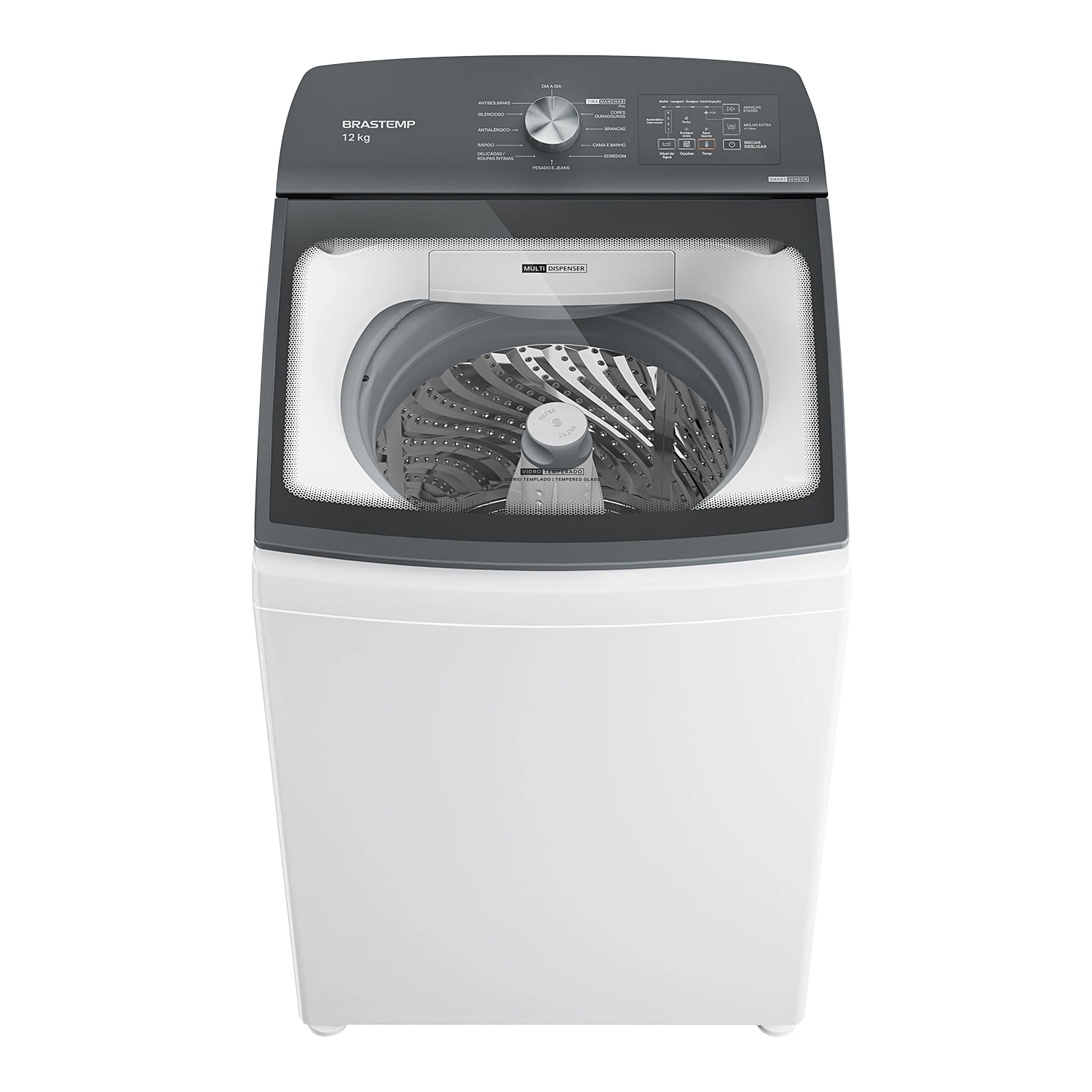 Máquina de Lavar Brastemp 12Kg Branca Água Quente com Ciclo Tira Manchas Pro e Smart Sensor - BWR12BB