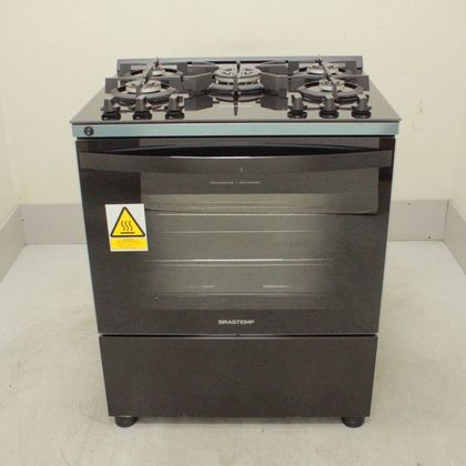 Fogão Brastemp 5 Bocas Preto Com Mesa de Vidro e Turbo Chama - BFS5VCEUS2_WOTIMO_CL5306071 BIVOLT