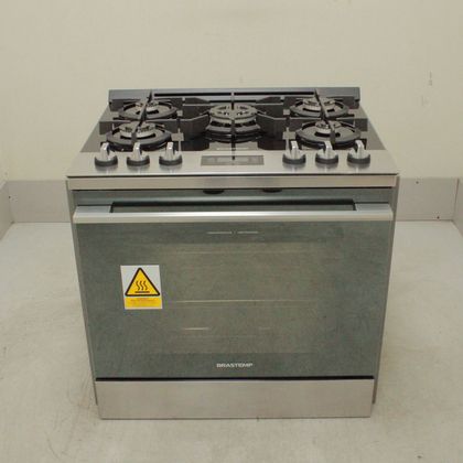 Fogão Brastemp 5 Bocas de Embutir Cor Inox com Mesa de Vidro e Touch Timer com Autodesligamento - BYS5VCRRS1_WEXCELE_CL5305834 220V