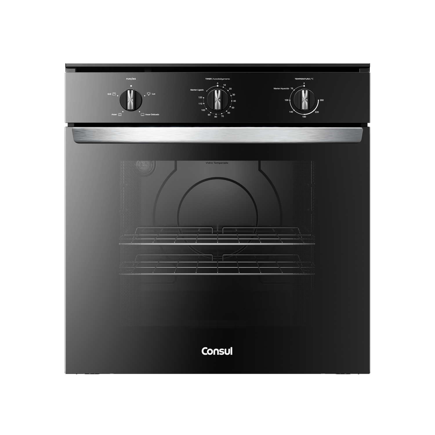 Forno de Embutir Elétrico Consul 84 Litros Preto com Timer Autodesligamento e Grill - COB84BE