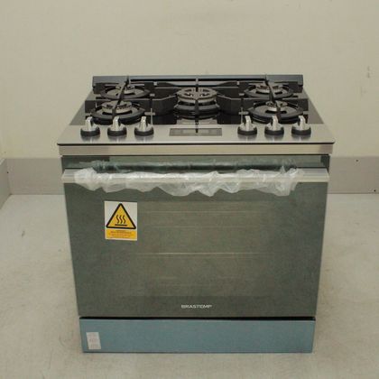 Fogão Brastemp 5 Bocas de Embutir Cor Inox com Mesa de Vidro e Touch Timer com Autodesligamento - BYS5VCRRS2_WOTIMO_CL5286721 220V