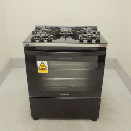 Fogão Brastemp 5 Bocas Preto Com Mesa de Vidro e Turbo Chama - BFS5VCEUS2_WOTIMO_CJ5521431 BIVOLT