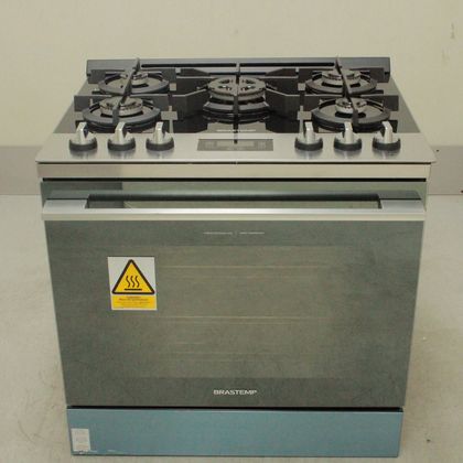 Fogão Brastemp 5 Bocas de Embutir Cor Inox com Mesa de Vidro e Touch Timer com Autodesligamento - BYS5VCRRS1_WEXCELE_CM5648019 220V