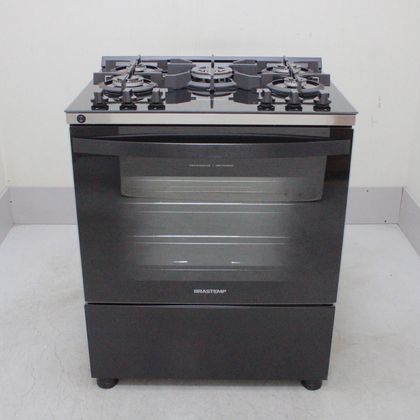 Fogão Brastemp 5 Bocas Preto Com Mesa de Vidro e Turbo Chama - BFS5VCEUS2_WOTIMO_CA6049720 BIVOLT