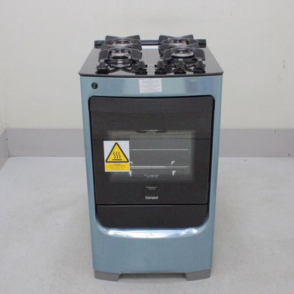 Fogão Consul 4 Bocas Cor Inox com Mesa de Vidro e Grade de Ferro Fundido - CFO4VARUS2_WOTIMO_CA6008629 BIVOLT