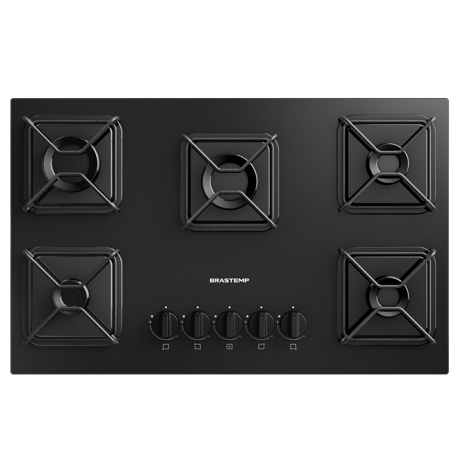 Cooktop 5 Bocas a Gás Brastemp com Grades de ferro Aramado e Chama Simmer - BDD75BE