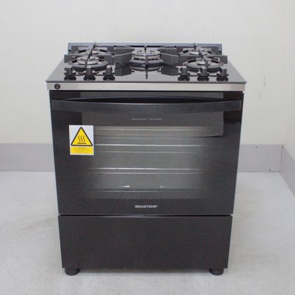 Fogão Brastemp 5 Bocas Preto Com Mesa de Vidro e Turbo Chama - BFS5VCEUS2_WOTIMO_CB6263888 BIVOLT