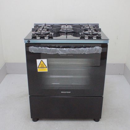 Fogão Brastemp 5 Bocas Preto Com Mesa de Vidro e Turbo Chama - BFS5VCEUS2_WOTIMO_CB6294407 BIVOLT
