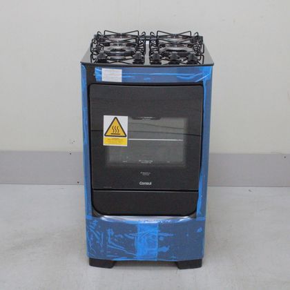 Fogão Consul 4 Bocas Preto com Mesa de Vidro e Grades Individuais Super Estáveis - CFO4VBEUS1_WEXCELE_CB6096788 BIVOLT