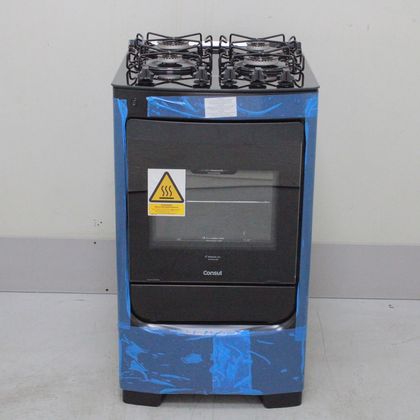 Fogão Consul 4 Bocas Preto com Mesa de Vidro e Grades Individuais Super Estáveis - CFO4VBEUS1_WEXCELE_CB6102207 BIVOLT