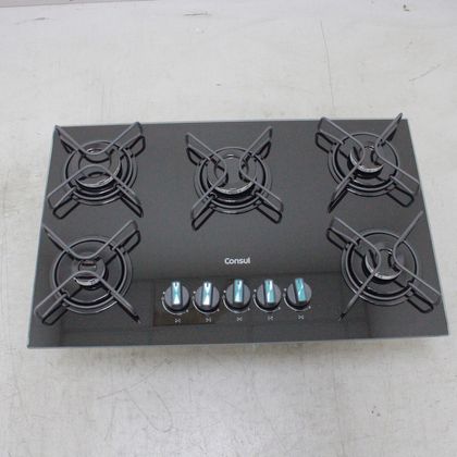 Cooktop 5 Bocas a Gás Consul com Grades  Estáveis  e Mesa de Vidro - CD075BEUS1_WEXCELE_CB6368214 BIVOLT