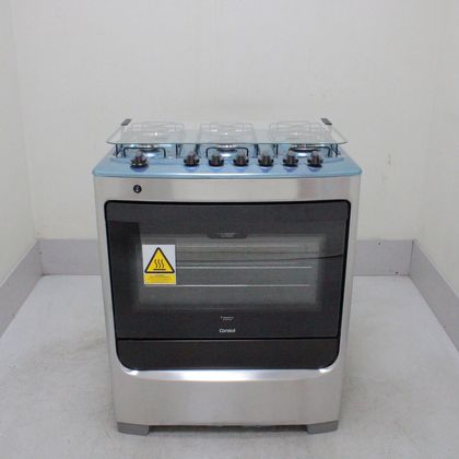 Fogão Consul 6 Bocas Cor Inox com Botões Removíveis e Vidro Interno Vedado - CFS6NARUS1_WEXCELE_CB6179024 BIVOLT
