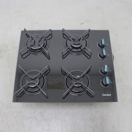 Cooktop 4 Bocas a Gás Consul com Grades Estáveis e Mesa de Vidro - CD060BEUS1_WEXCELE_CC6403460 BIVOLT