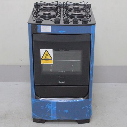 Fogão Consul 4 Bocas Preto com Mesa de Vidro e Grades Individuais Super Estáveis - CFO4VBEUS1_WEXCELE_CC6213553 BIVOLT