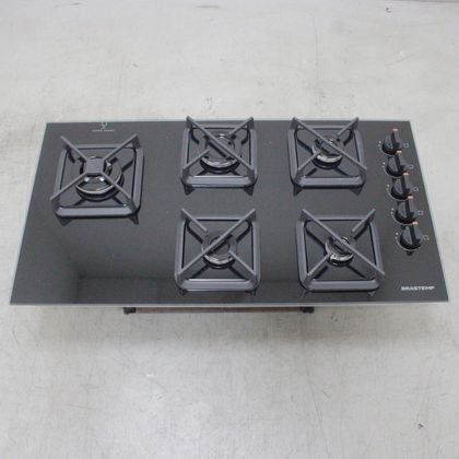Cooktop Brastemp 5 Bocas a Gás, Grades de Ferro Fundido e Super Chama Lateral - BDS85AEUS3_WBOM_CC6219557 BIVOLT