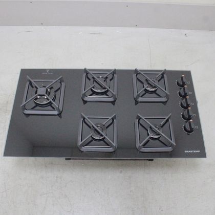 Cooktop Brastemp 5 Bocas a Gás, Grades de Ferro Fundido e Super Chama Lateral - BDS85AEUS3_WBOM_CC6205341 BIVOLT