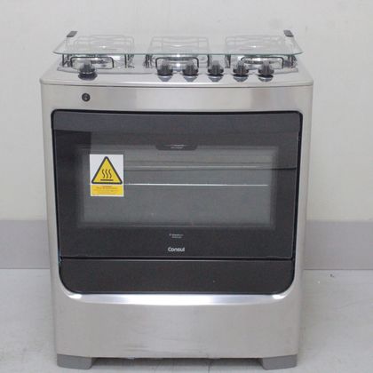 Fogão Consul 6 Bocas Cor Inox com Botões Removíveis e Vidro Interno Vedado - CFS6NARUS2_WOTIMO_CC6265253 BIVOLT