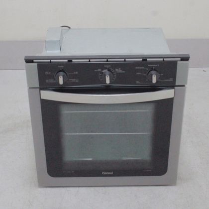 Forno de embutir elétrico Consul 84 litros prata com Grill e Timer Autodesligamento - COB84ARBS3_WBOM_CC6476975 220V